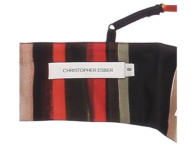 Autre Marque Top mini in seta con strisce colorate CHRISTOPHER ESBER Nero - vista 5