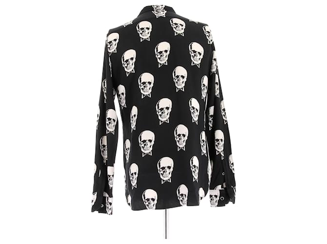 Saint Laurent Camicia nera con stampa Nero - vista 2
