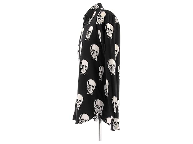 Saint Laurent Camicia nera con stampa Nero - vista 4
