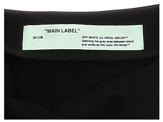 Off White Bicolor asymmetrisches Kleid Schwarz - Ansicht 5