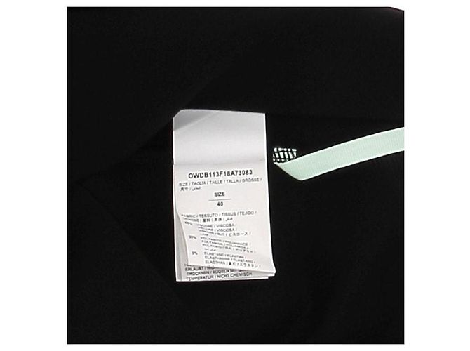 Off White Bicolor asymmetrisches Kleid Schwarz - Ansicht 6