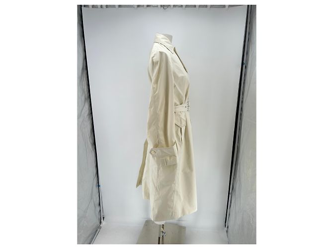 Phoebe Philo Trench blanco roto con cinturón Beige - vista 3