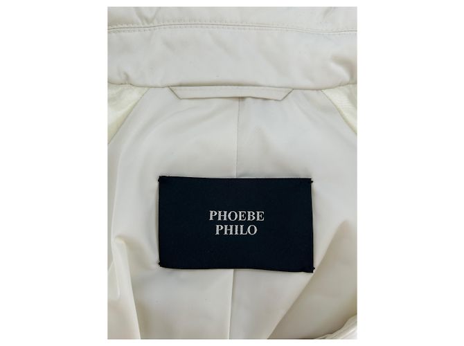 Phoebe Philo Trench blanco roto con cinturón Beige - vista 5