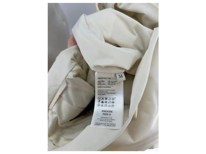 Phoebe Philo Trench blanco roto con cinturón Beige - vista 6