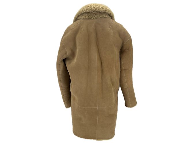 Veste en peau de laine beige Sandro - vue 2