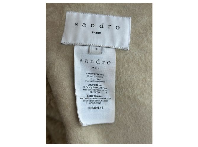 Veste en peau de laine beige Sandro - vue 6