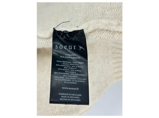 Maglione senza maniche Soeur in misto lana crema Beige - vista 7