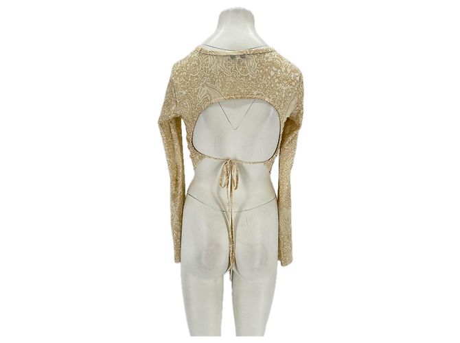 Top halter estampado Les Benjamins Beige - vista 2