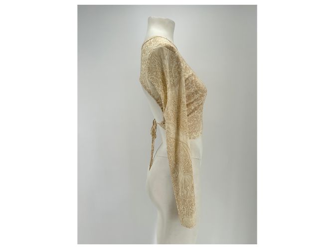 Top halter estampado Les Benjamins Beige - vista 3