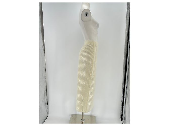 Isabel Marant Pour H&M Falda de lana con lentejuelas Beige - vista 3