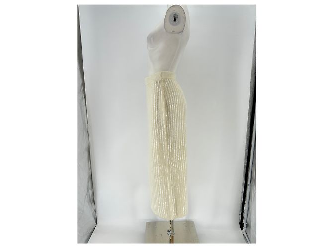Isabel Marant Pour H&M Falda de lana con lentejuelas Beige - vista 4