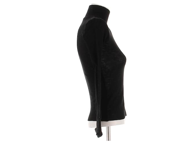 T By Alexander Wang Rollkragenpullover aus Wolle Schwarz - Ansicht 3
