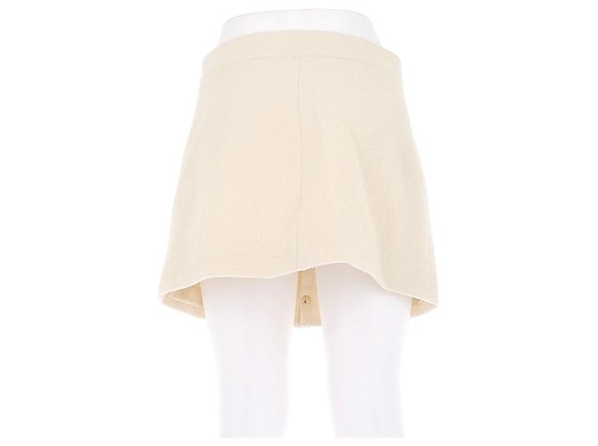 Falda de lana blanca Céline con botones dorados Blanco - vista 2