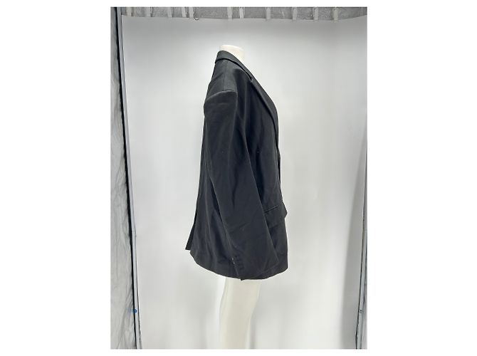 Autre Marque THE FRANKIE SHOP Schwarzer Blazer Leinenmischung - Ansicht 3