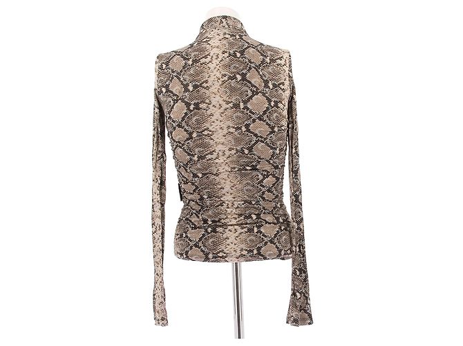 Marine Serre Langarmshirt Python Print Beige - Ansicht 2