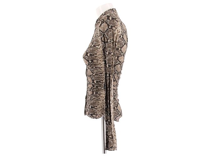 Marine Serre Langarmshirt Python Print Beige - Ansicht 4