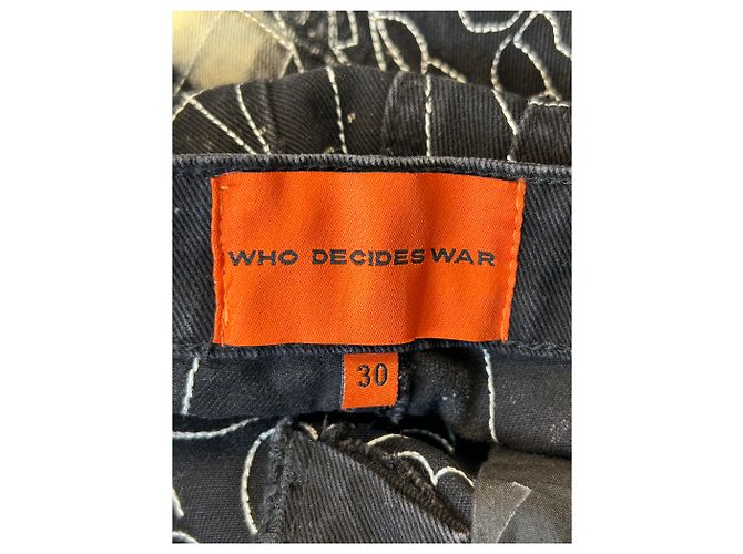 Autre Marque WHO DECIDES WAR Schwarze Jeans mit Print und Strass Größe 30 - Ansicht 3
