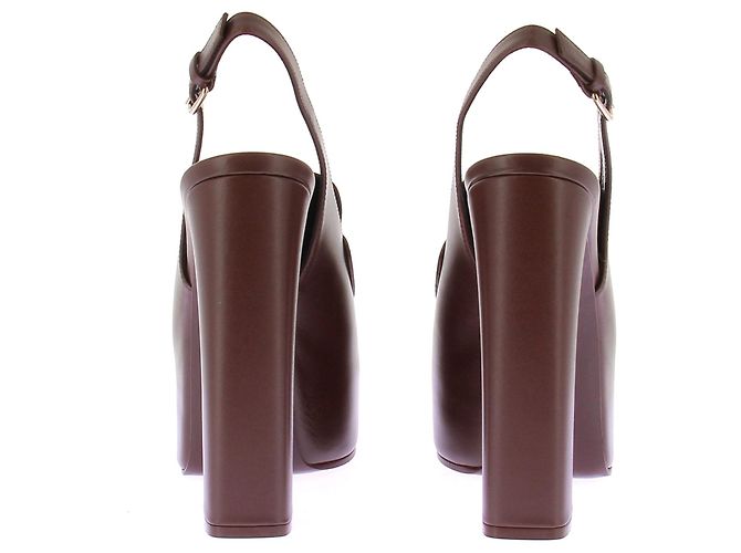 Gucci Mule con tacco e piattaforme "Horsebit" Bordò - vista 5