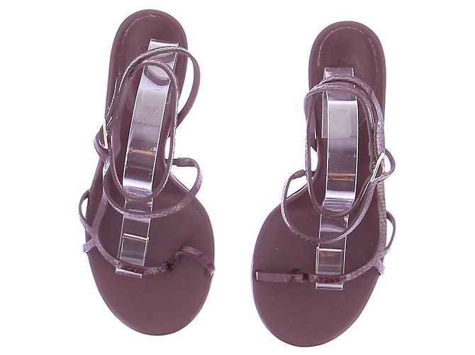 Autre Marque Sandali con tacco viola Bordò - vista 6