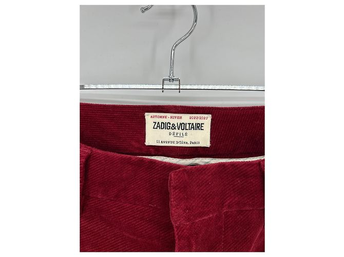 Zadig & Voltaire Calças de veludo vermelho - vista 3