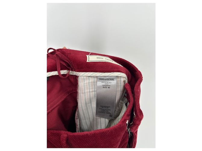 Zadig & Voltaire Calças de veludo vermelho - vista 4
