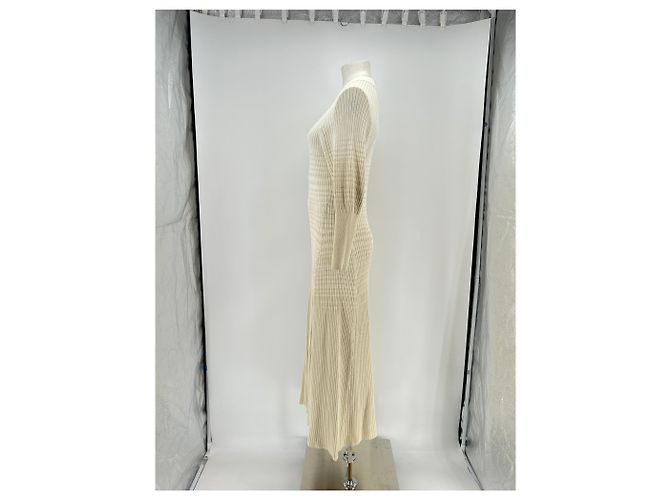 Autre Marque NYNNE Rippkleid aus Viskose in Ecru Beige - Ansicht 4