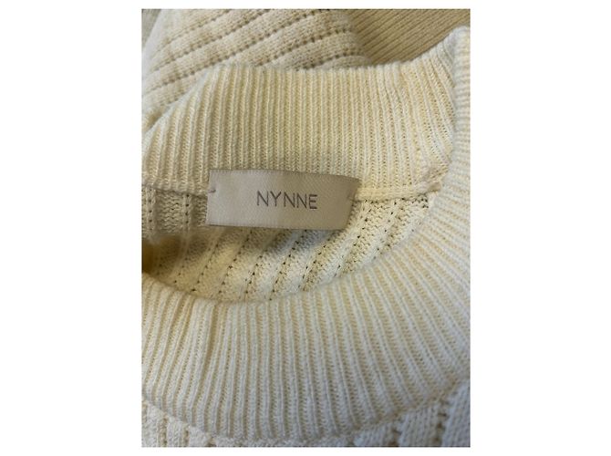 Autre Marque NYNNE Rippkleid aus Viskose in Ecru Beige - Ansicht 5