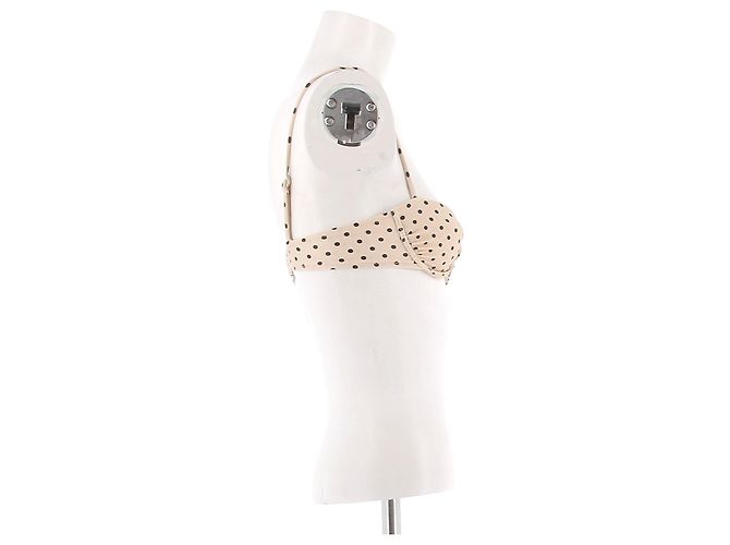 Autre Marque Top de bikini de lunares Beige - vista 3