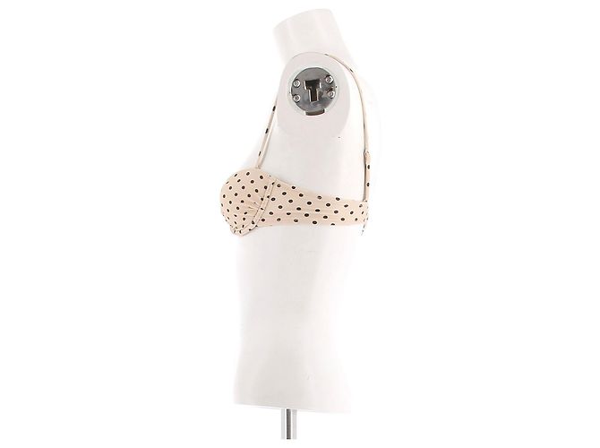 Autre Marque Top de bikini de lunares Beige - vista 4