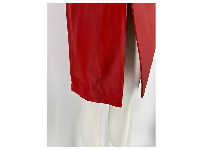 Autre Marque Falda de cuero rojo "EKARE" Roja - vista 5
