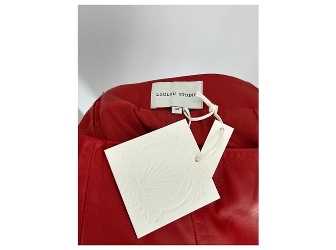 Autre Marque Falda de cuero rojo "EKARE" Roja - vista 6