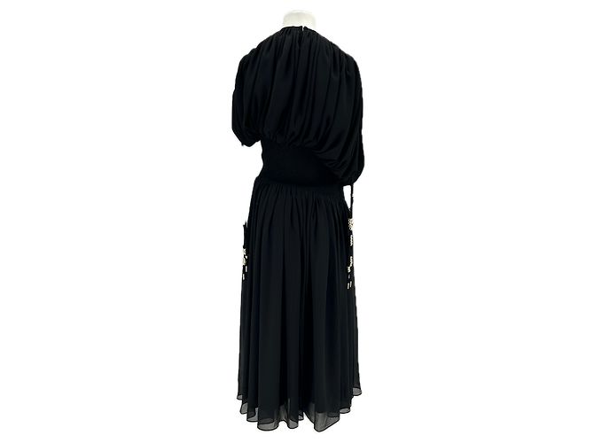 Robe longue noire drapée Leetha LEEM - vue 2