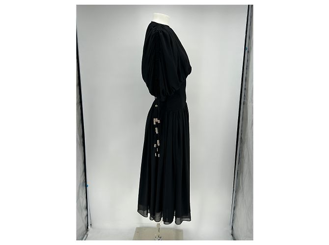 Robe longue noire drapée Leetha LEEM - vue 3