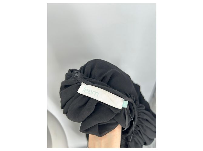 Robe longue noire drapée Leetha LEEM - vue 5