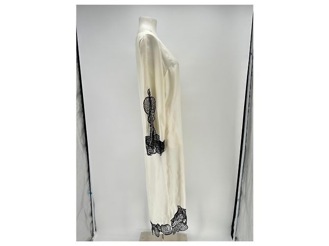 Autre Marque Vestido "soto" de seda beige - vista 3