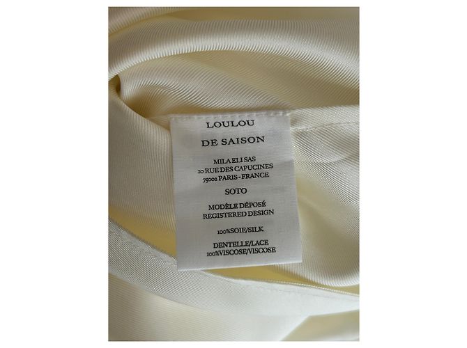 Autre Marque Vestido "soto" de seda beige - vista 6