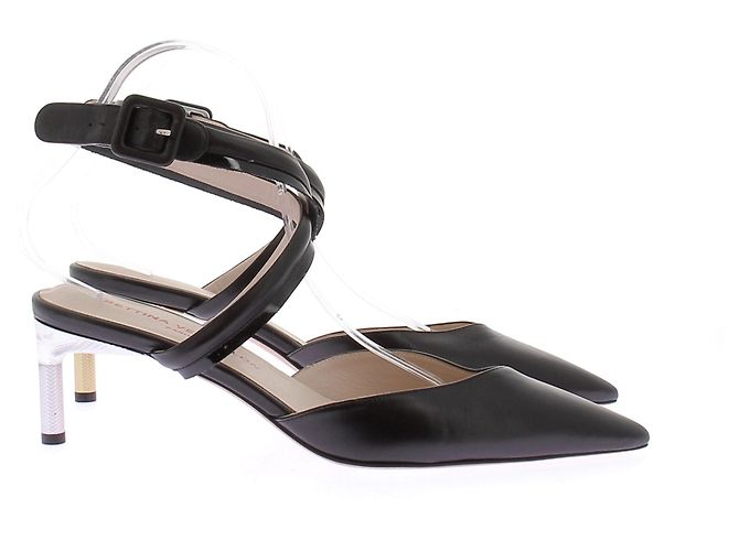 Autre Marque Mule BETTINA VERMILLON in pelle nera con tacco 7cm Nero - vista 2