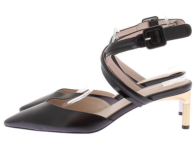 Autre Marque Mule BETTINA VERMILLON in pelle nera con tacco 7cm Nero - vista 3