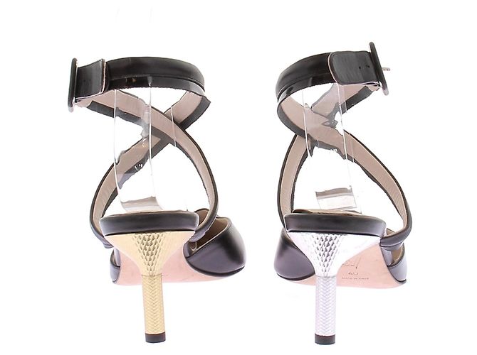 Autre Marque Mule BETTINA VERMILLON in pelle nera con tacco 7cm Nero - vista 5