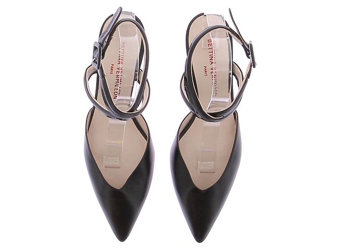 Autre Marque Mule BETTINA VERMILLON in pelle nera con tacco 7cm Nero - vista 6