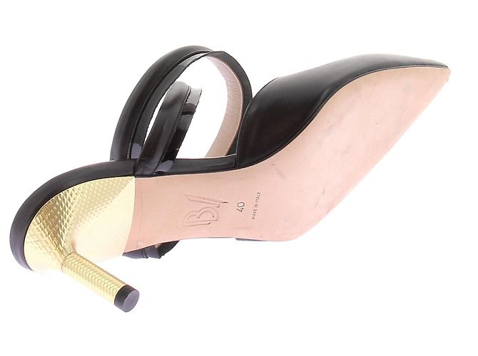 Autre Marque Mule BETTINA VERMILLON in pelle nera con tacco 7cm Nero - vista 7