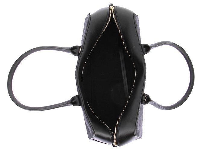 Autre Marque Borsa a mano in pelliccia e pelle nera LOULOU STUDIO Nero - vista 7