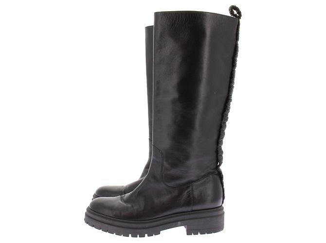 Autre Marque Botas altas de cuero negro ELLEME - vista 3