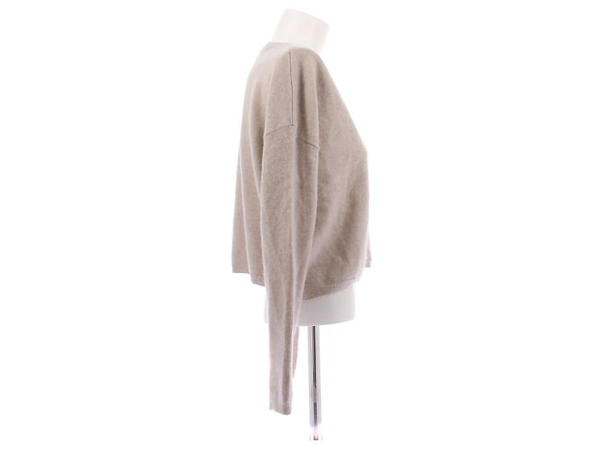 Autre Marque Tauspe Cashmere-Cardigan Beige - Ansicht 3