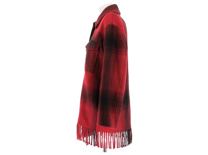 T By Alexander Wang Rot karierte Wolljacke - Ansicht 4