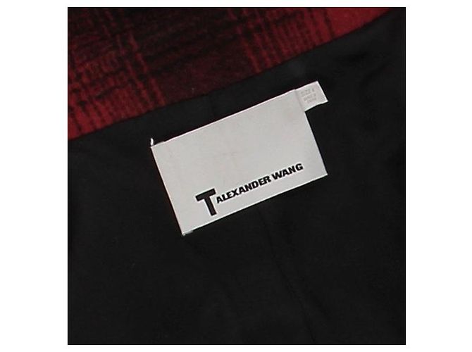 T By Alexander Wang Rot karierte Wolljacke - Ansicht 5