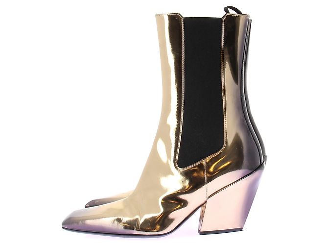 Prada Botas pretas e douradas Dourado - vista 3