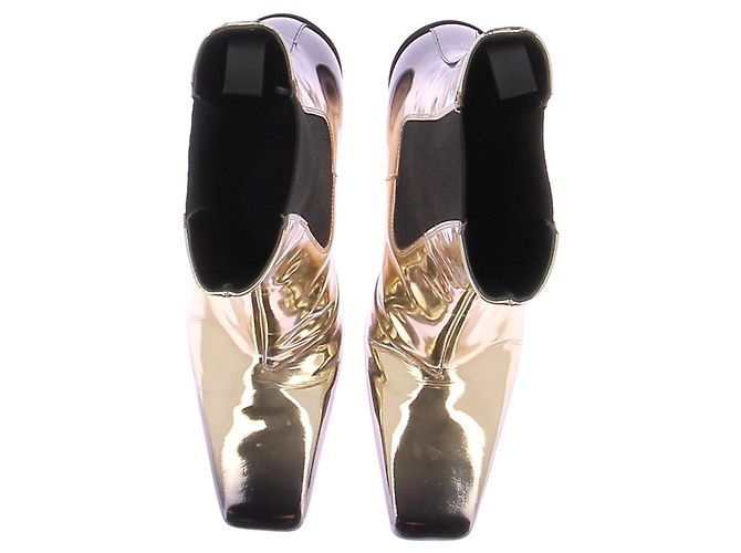 Prada Botas pretas e douradas Dourado - vista 6
