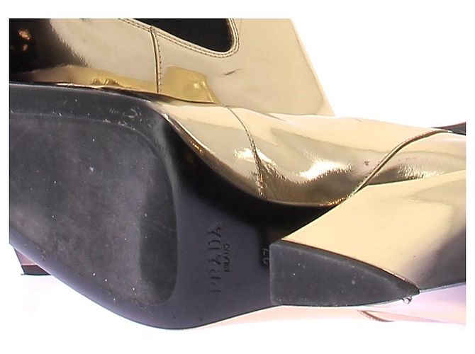 Prada Botas pretas e douradas Dourado - vista 7