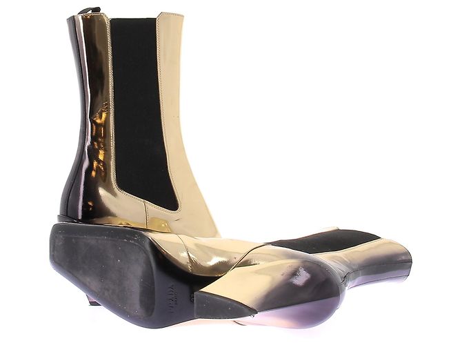 Prada Botas pretas e douradas Dourado - vista 8